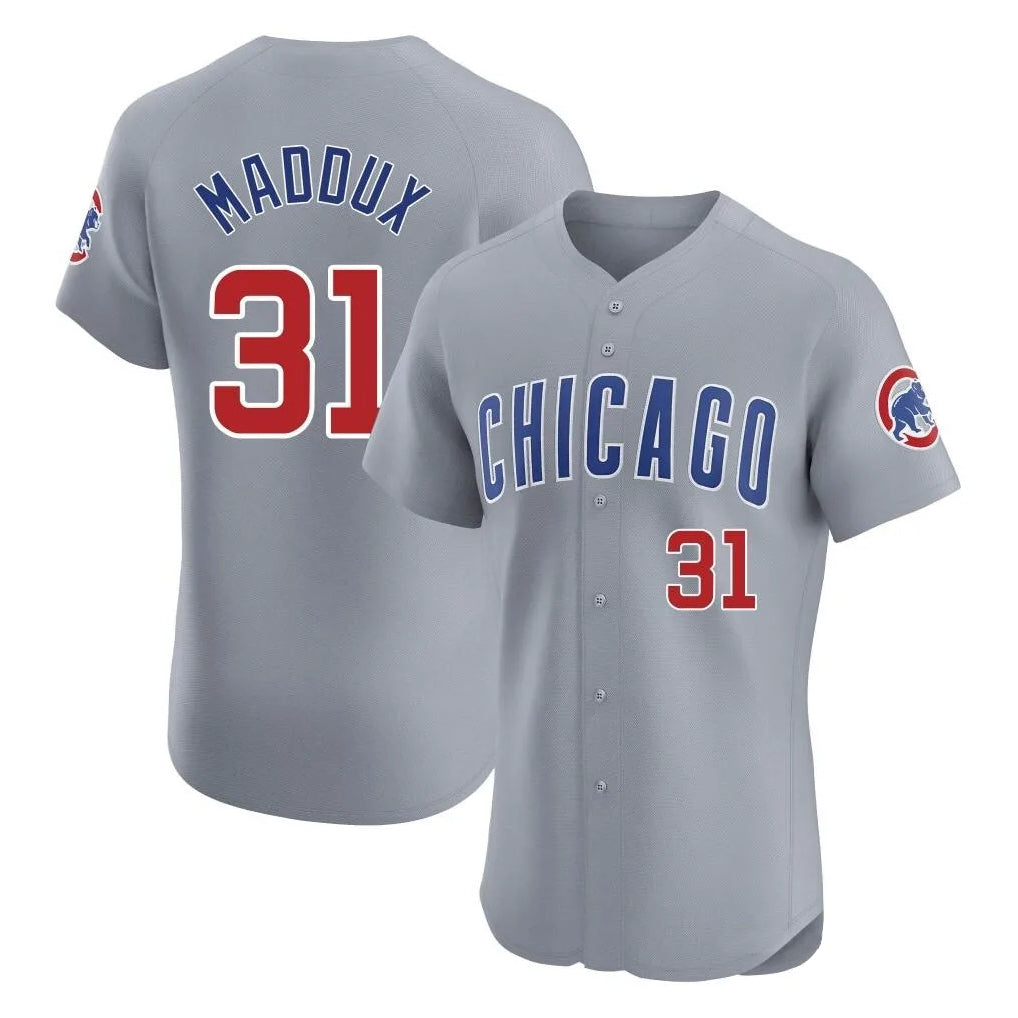 Choea C.Cubs #31 Greg Maddux Player Gray Road Limited Elite Home Stitched Jerseys