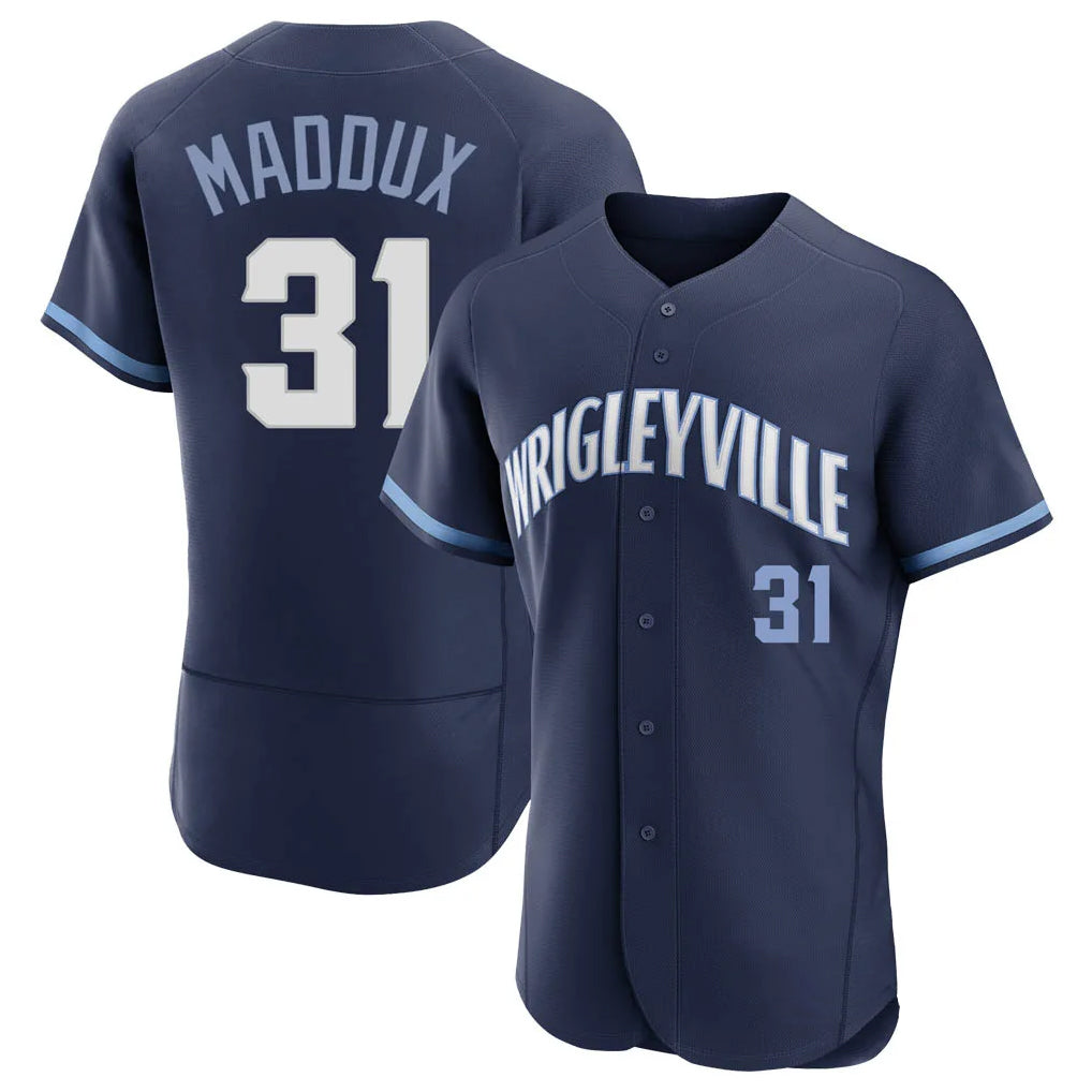 Choea C.Cubs #31 Greg Maddux Player Navy City Connect Limited Elite Home Stitched Jerseys
