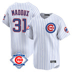 Choea C.Cubs #31 Greg Maddux Player White 150th Anniversary Limited Home Game Stitched Jerseys