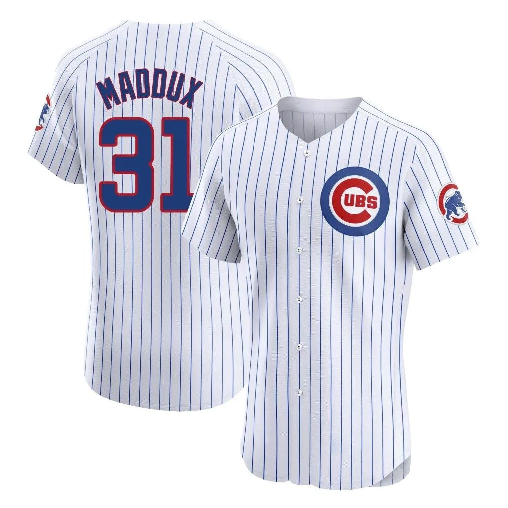 Choea C.Cubs #31 Greg Maddux Player White Limited Elite Home Game Stitched Jerseys