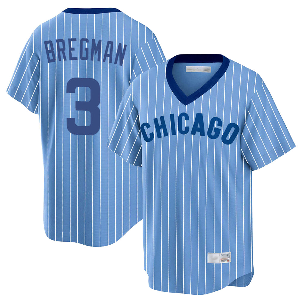 Choea C.Cubs #3 Alex Bregman Blue T-shirt Cooperstown Collection Limited Stitched Jerseys