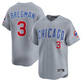 Choea C.Cubs #3 Alex Bregman Gray Road Limited Home Stitched Jerseys