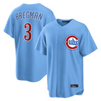 Choea C.Cubs #3 Alex Bregman Light Blue Home Game Stitched Jerseys