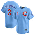 Choea C.Cubs #3 Alex Bregman Light Blue Limited Home Stitched Jerseys