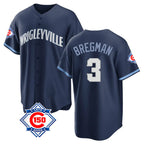 Choea C.Cubs #3 Alex Bregman Navy 150th Anniversary City Connect Home Game Stitched Jerseys