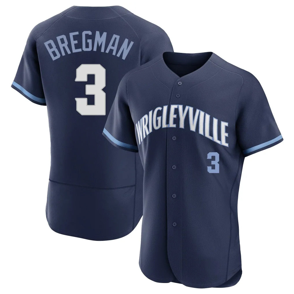 Choea C.Cubs #3 Alex Bregman Navy City Connect Limited Elite Home Stitched Jerseys