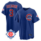 Choea C.Cubs #3 Alex Bregman Royal 150th Anniversary Home Game Stitched Jerseys