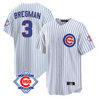 Choea C.Cubs #3 Alex Bregman White 150th Anniversary Home Game Stitched Jerseys