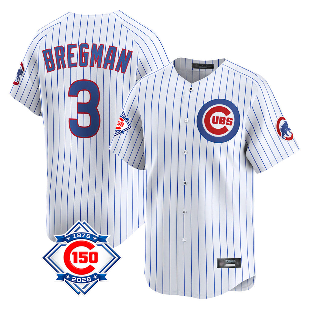 Choea C.Cubs #3 Alex Bregman White Game Home Stitched Jerseys