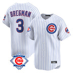 Choea C.Cubs #3 Alex Bregman White 150th Anniversary Limited Home Game Stitched Jerseys