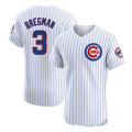 Choea C.Cubs #3 Alex Bregman White Limited Elite Home Game Stitched Jerseys