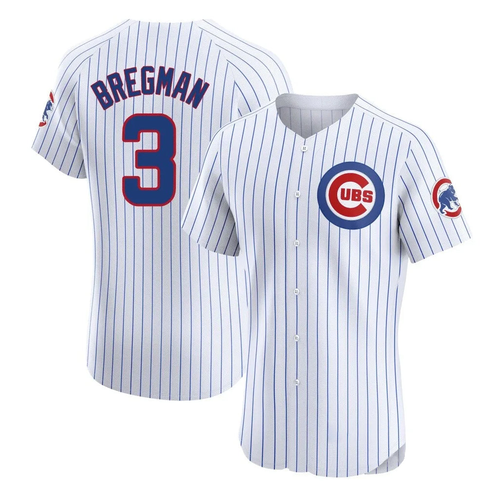Choea C.Cubs #3 Alex Bregman White Limited Elite Home Game Stitched Jerseys