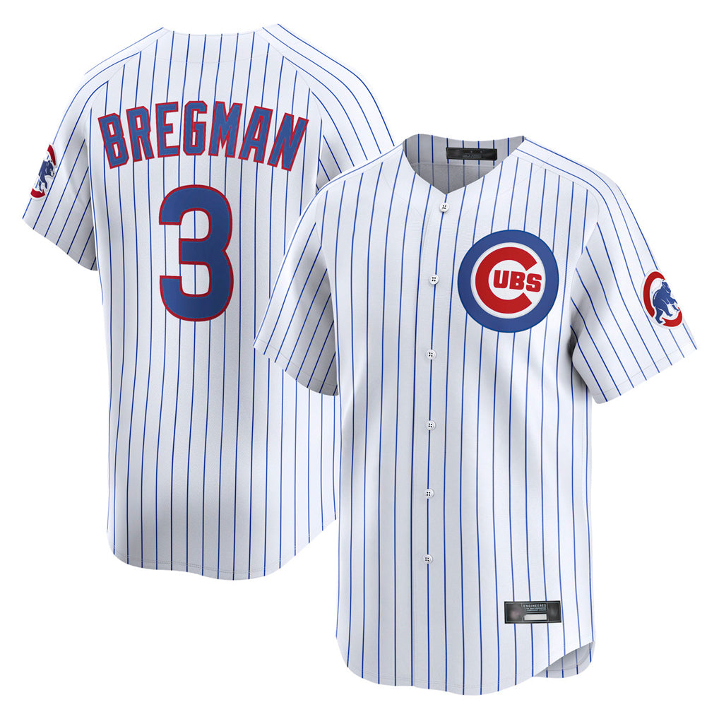 Choea C.Cubs #3 Alex Bregman White Limited Home Game Stitched Jerseys