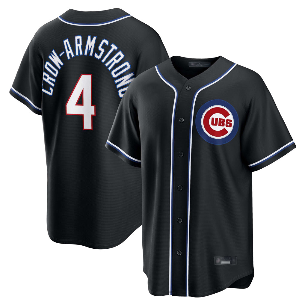 Choea C.Cubs #4 Pete Crow-Armstrong Player Black Fashion Out Game Stitched Jerseys