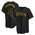 Choea C.Cubs #4 Pete Crow-Armstrong Player Black Snake Skin City Game Stitched Jerseys