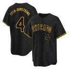Choea C.Cubs #4 Pete Crow-Armstrong Player Black Snake Skin City Game Stitched Jerseys