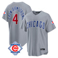 Choea C.Cubs #4 Pete Crow-Armstrong Player Gray 150th Anniversary Home Game Stitched Jerseys