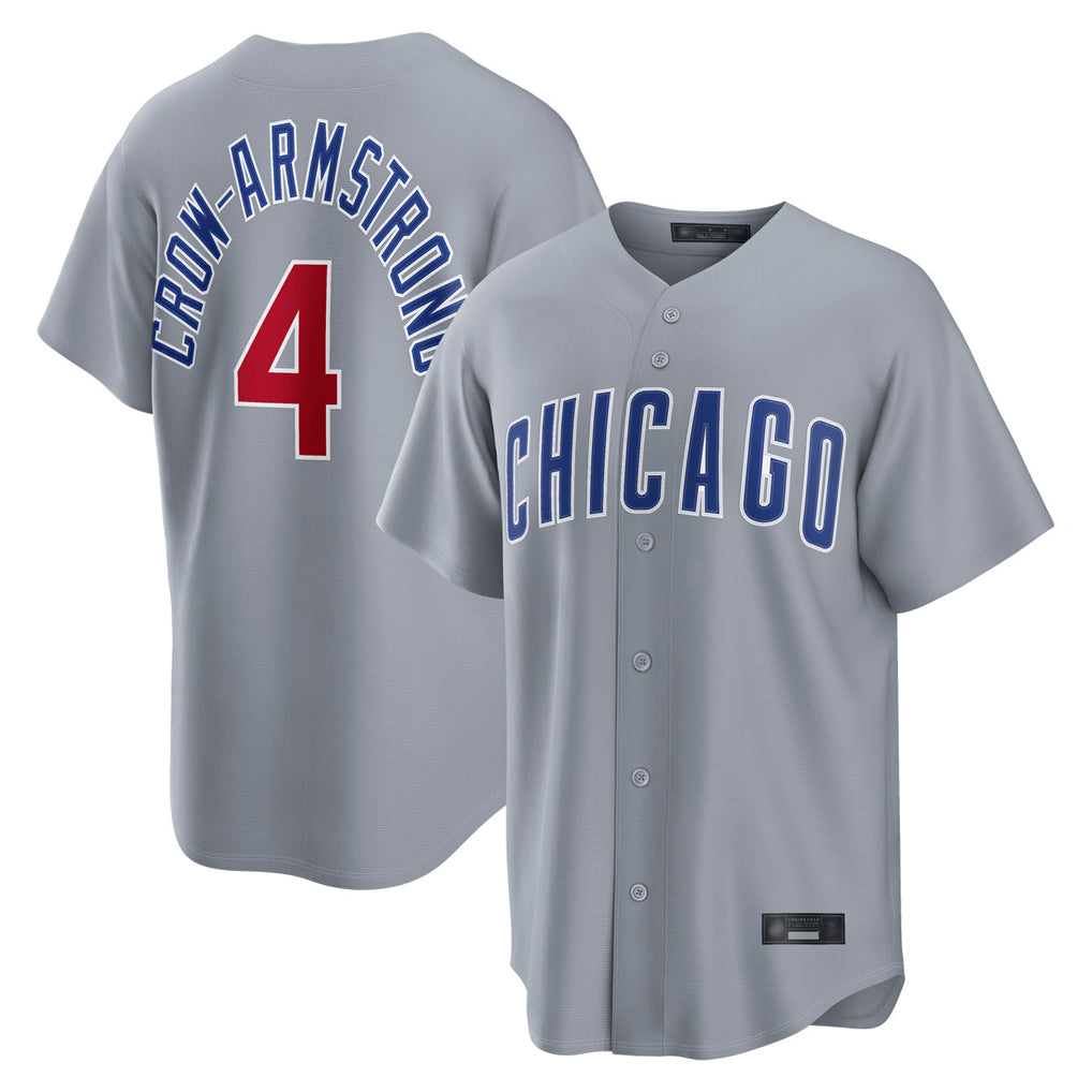 Choea C.Cubs #4 Pete Crow-Armstrong Player Gray Home Game Stitched Jerseys