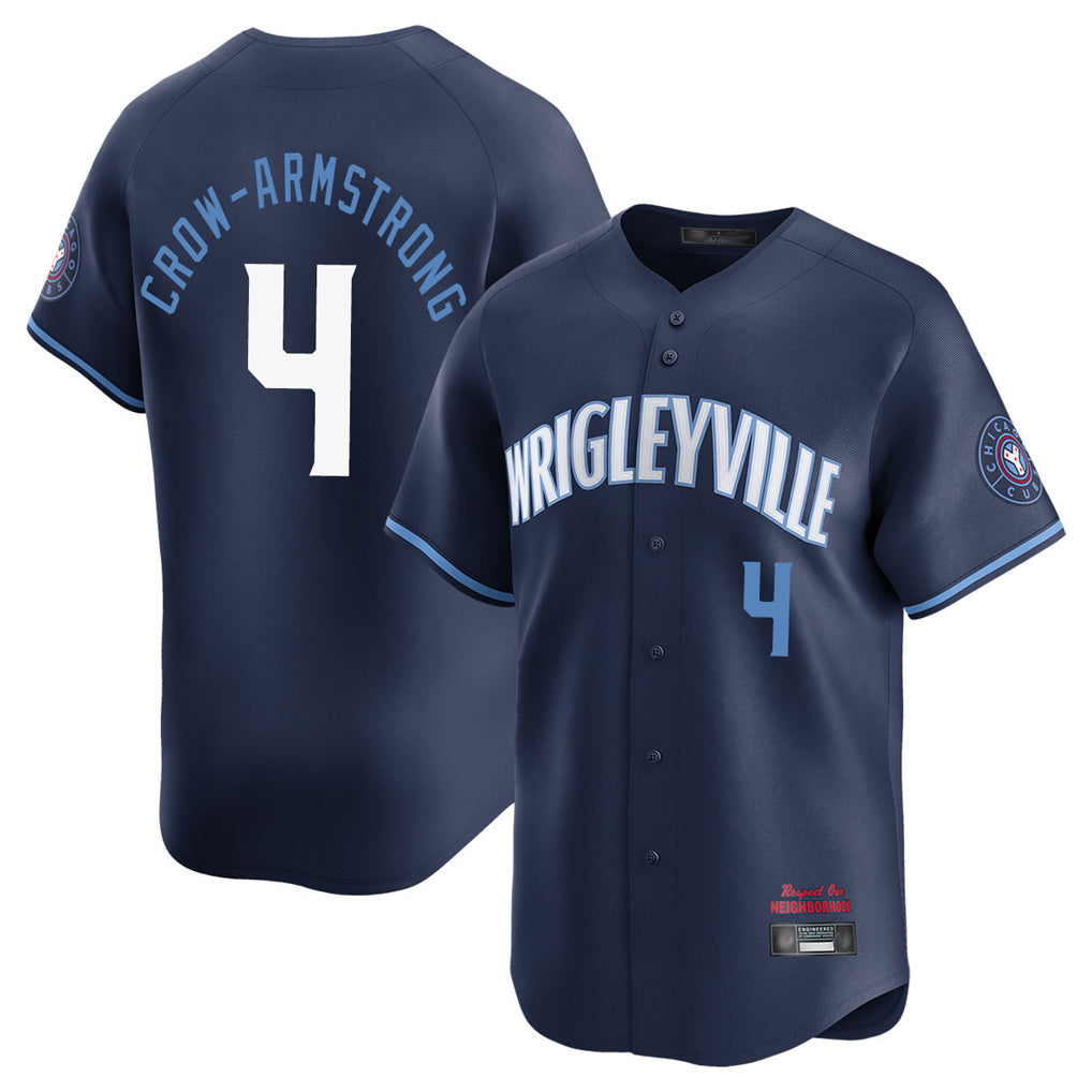 Choea C.Cubs #4 Pete Crow-Armstrong Player Navy City Connect Limited Home Stitched Jerseys