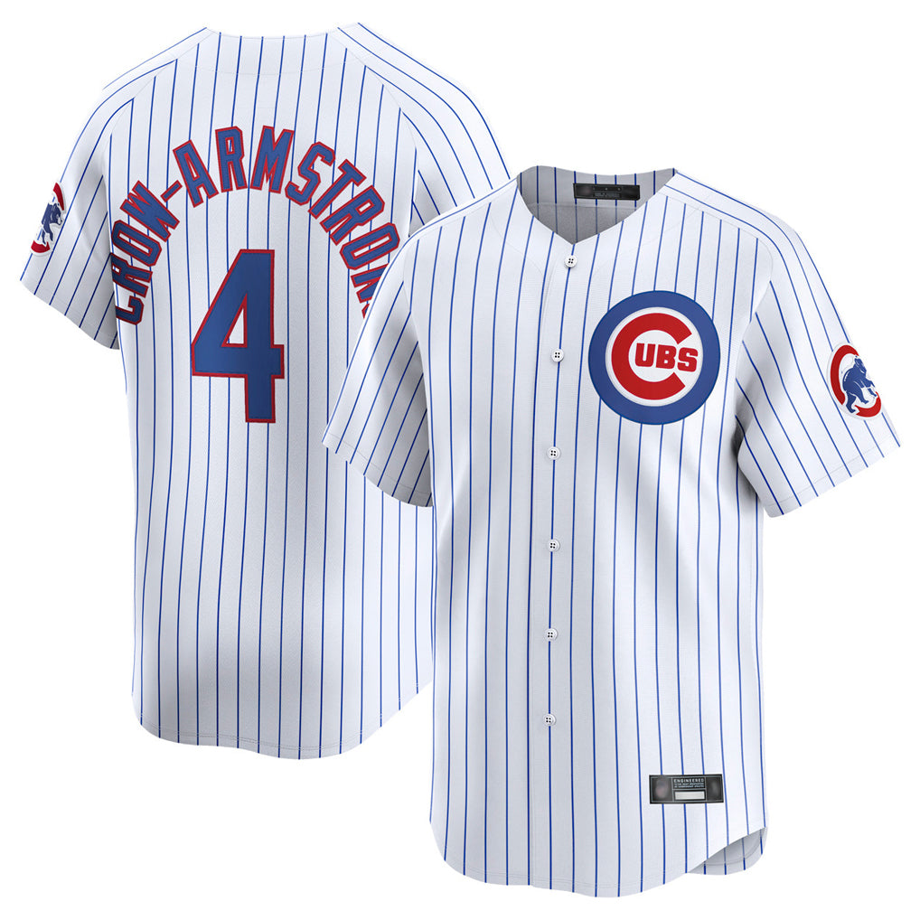 Choea C.Cubs #4 Pete Crow-Armstrong Player White Limited Home Game Stitched Jerseys