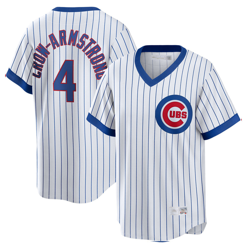 Choea C.Cubs #4 Pete Crow-Armstrong Player White T-shirt Cooperstown Collection Limited Stitched Jerseys