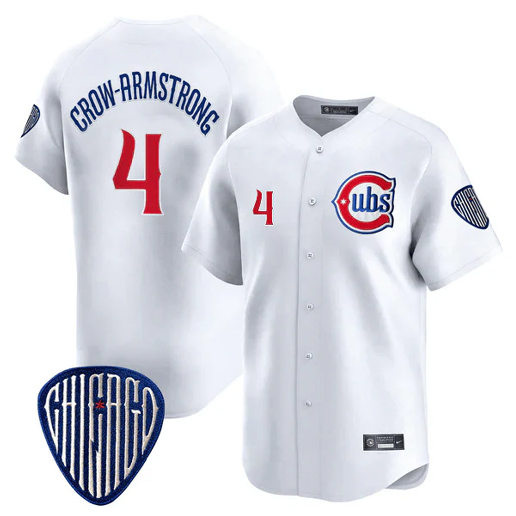Choea C.Cubs #4 Pete Crow-Armstrong Player White Vapor Premier Limited Home Stitched Jerseys