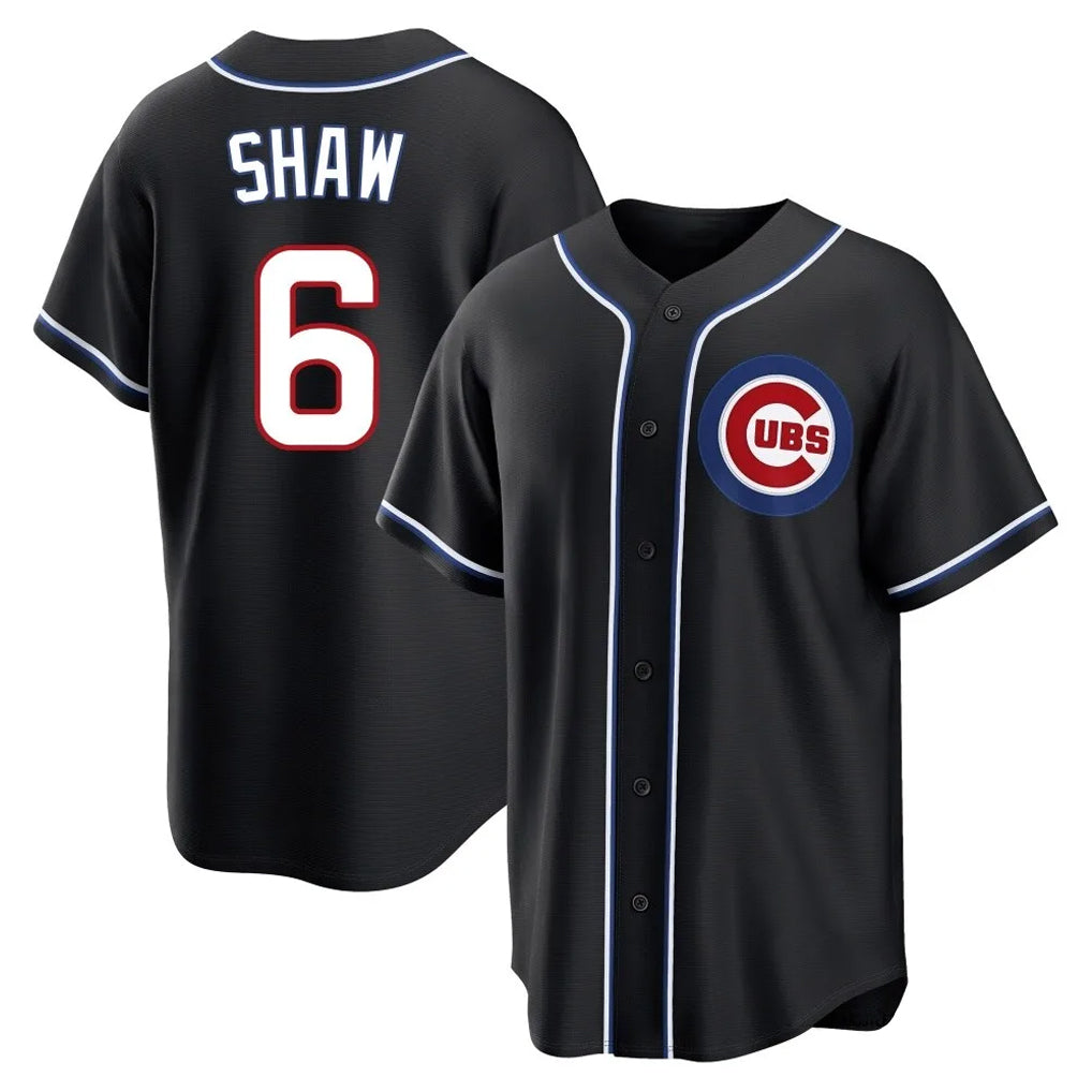 Choea C.Cubs #6 Matt Shaw Player Black Fashion Out Game Stitched Jerseys