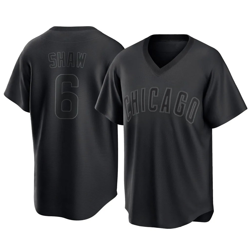 Choea C.Cubs #6 Matt Shaw Player Black T-shirt Home Game Stitched Jerseys