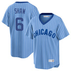Choea C.Cubs #6 Matt Shaw Player Blue T-shirt Cooperstown Collection Limited Stitched Jerseys