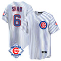 Choea C.Cubs #6 Matt Shaw Player White 150th Anniversary Home Game Stitched Jerseys