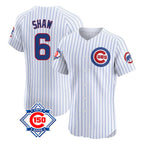 Choea C.Cubs #6 Matt Shaw Player White 150th Anniversary Limited Elite Home Game Stitched Jerseys