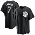 Choea C.Cubs #7 Dansby Swanson Player Black Game Stitched Jerseys