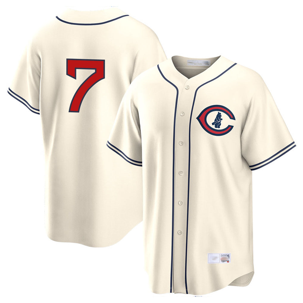 Choea C.Cubs #7 Dansby Swanson Player Cream Field of Dreams Home Game Stitched Jerseys