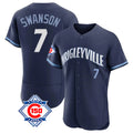 Choea C.Cubs #7 Dansby Swanson Player Navy City Connect 150th Anniversary Limited Elite Home Stitched Jerseys