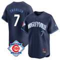 Choea C.Cubs #7 Dansby Swanson Player Navy City Connect 150th Anniversary Limited Home Stitched Jerseys