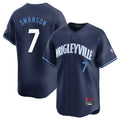 Choea C.Cubs #7 Dansby Swanson Player Navy City Connect Limited Home Stitched Jerseys