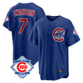 Choea C.Cubs #7 Dansby Swanson Player Royal 150th Anniversary Home Game Stitched Jerseys