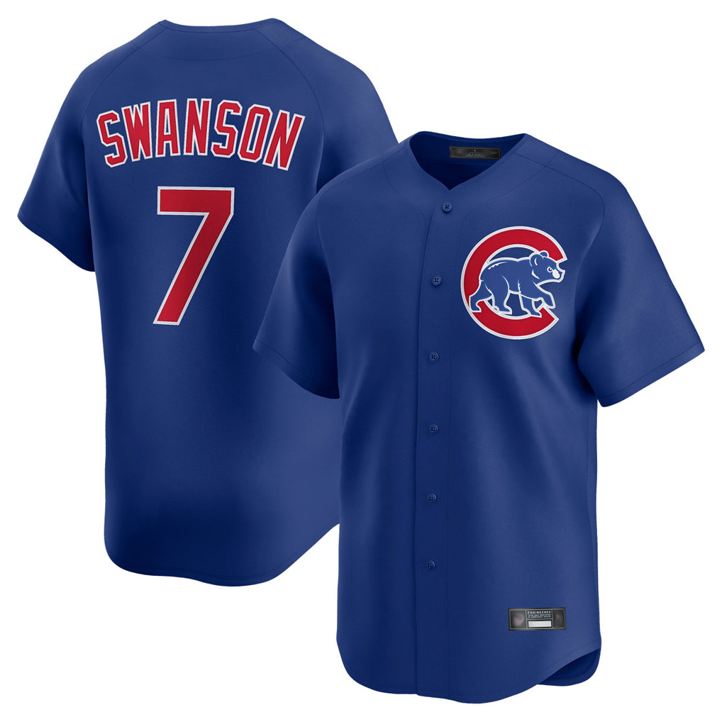 Choea C.Cubs #7 Dansby Swanson Player Royal Limited Home Stitched Jerseys