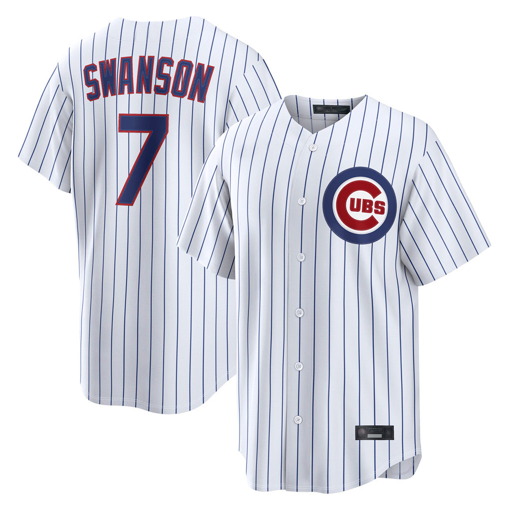 Choea C.Cubs #7 Dansby Swanson Player White Game Home Stitched Jerseys
