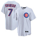 Choea C.Cubs #7 Dansby Swanson Player White Home Game Stitched Jerseys