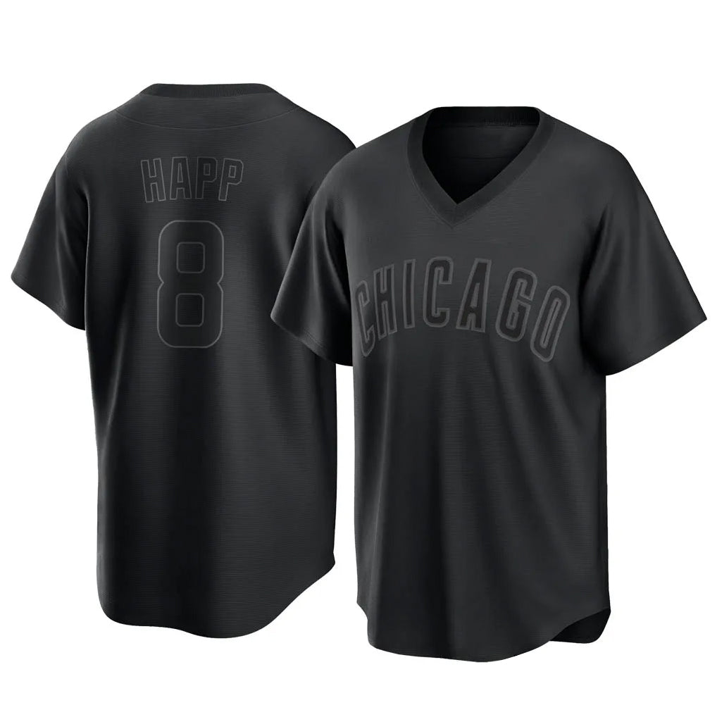 Choea C.Cubs #8 Ian Happ Player Black T-shirt Home Game Stitched Jerseys