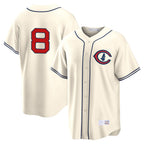 Choea C.Cubs #8 Ian Happ Player Cream Field of Dreams Home Game Stitched Jerseys