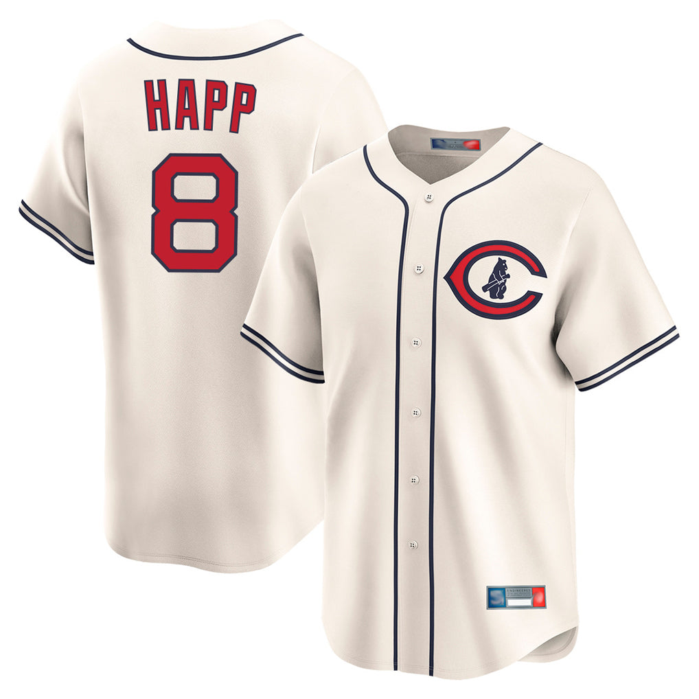 Choea C.Cubs #8 Ian Happ Player Cream Field of Dreams Limited Home Game Stitched Jerseys