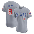 Choea C.Cubs #8 Ian Happ Player Gray Road Limited Elite Home Stitched Jerseys