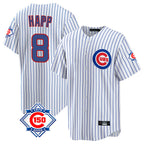 Choea C.Cubs #8 Ian Happ Player White 150th Anniversary Home Game Stitched Jerseys