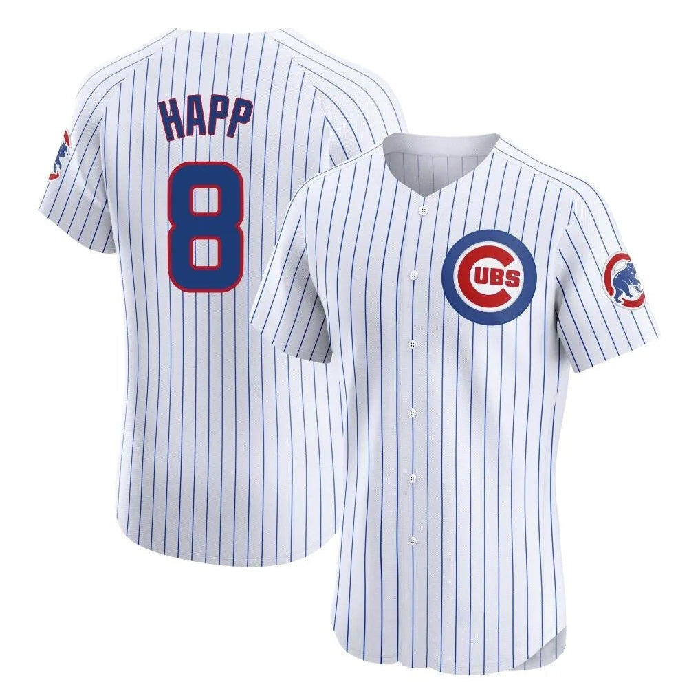 Choea C.Cubs #8 Ian Happ Player White Limited Elite Home Game Stitched Jerseys