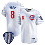 Choea C.Cubs #8 Ian Happ Player White Pinstripe Vapor Premier Limited Home Stitched Jerseys