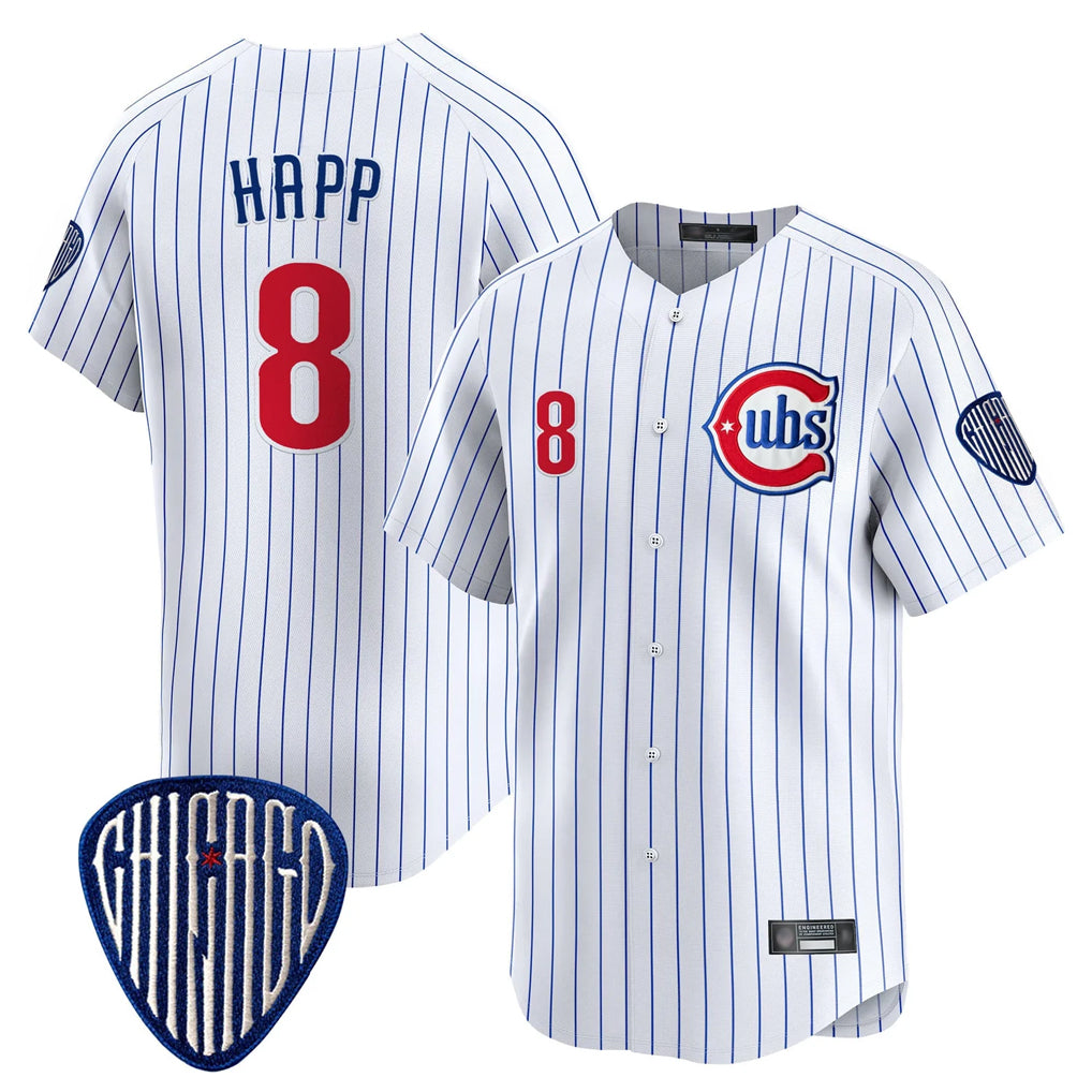Choea C.Cubs #8 Ian Happ Player White Pinstripe Vapor Premier Limited Home Stitched Jerseys