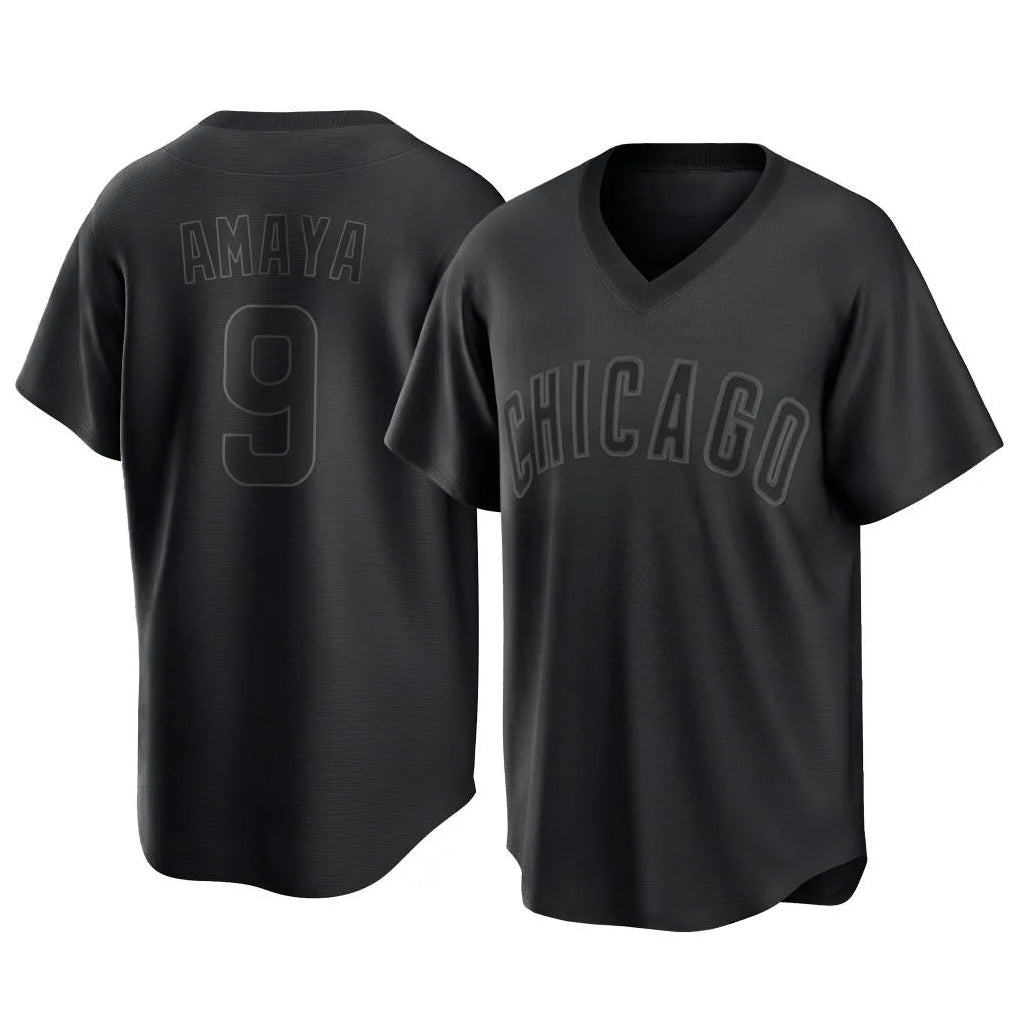 Choea C.Cubs #9 Miguel Amaya Player Black T-shirt Home Game Stitched Jerseys