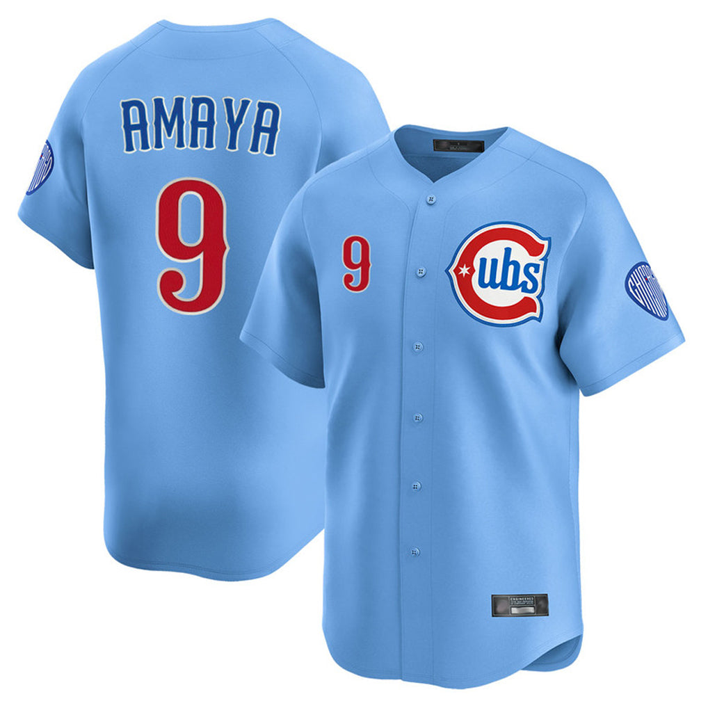 Choea C.Cubs #9 Miguel Amaya Player Light Blue Limited Home Stitched Jerseys